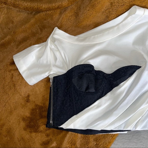 Alexander Wang Draped T-Shirt with Bustier - Picture 6 of 13